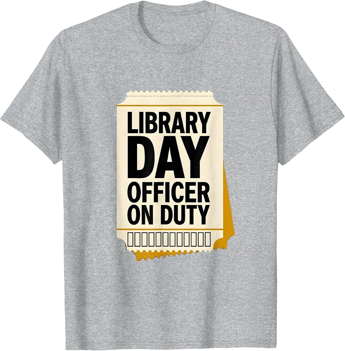 Men's Library Day Officer On Duty Funny Book Lover Librarian Humor T-Shirt - Heather Grey