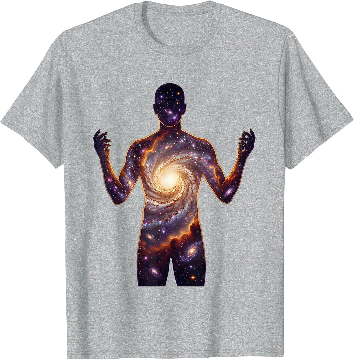 Men's Neurodiversity Galaxy Mind Human Silhouette T-Shirt - Heather Grey