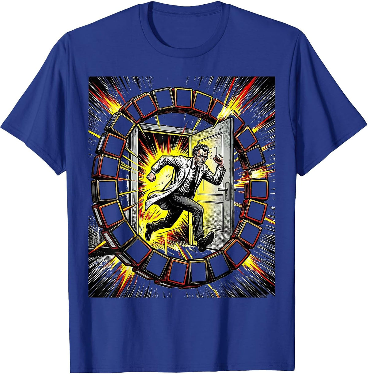 Men's Chemist Sprint Comic Book Science Humor Gift T-Shirt - Royal Blue