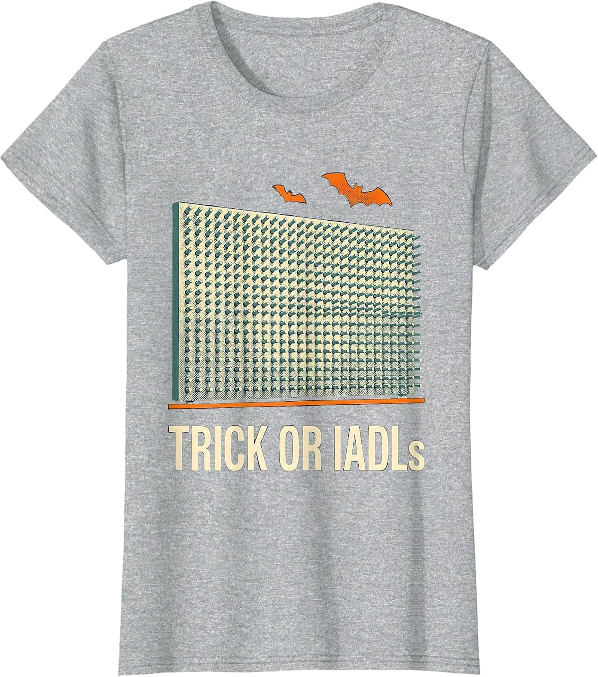 Women's Trick Or IADLs Funny Occupational Therapy Halloween T-Shirt - Heather Grey