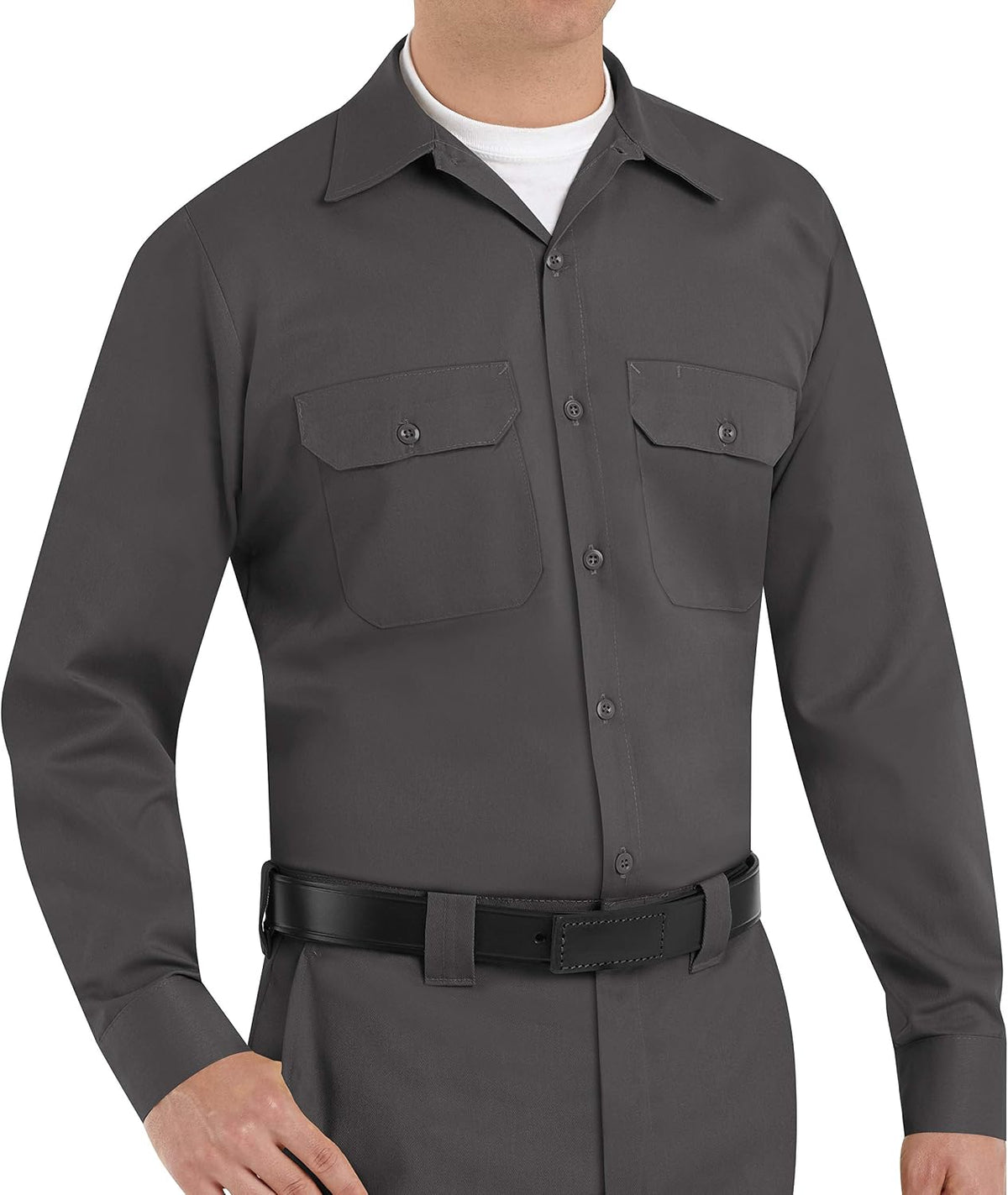 Red Kap Men's Long Sleeve Utility Uniform Shirt - Charcoal
