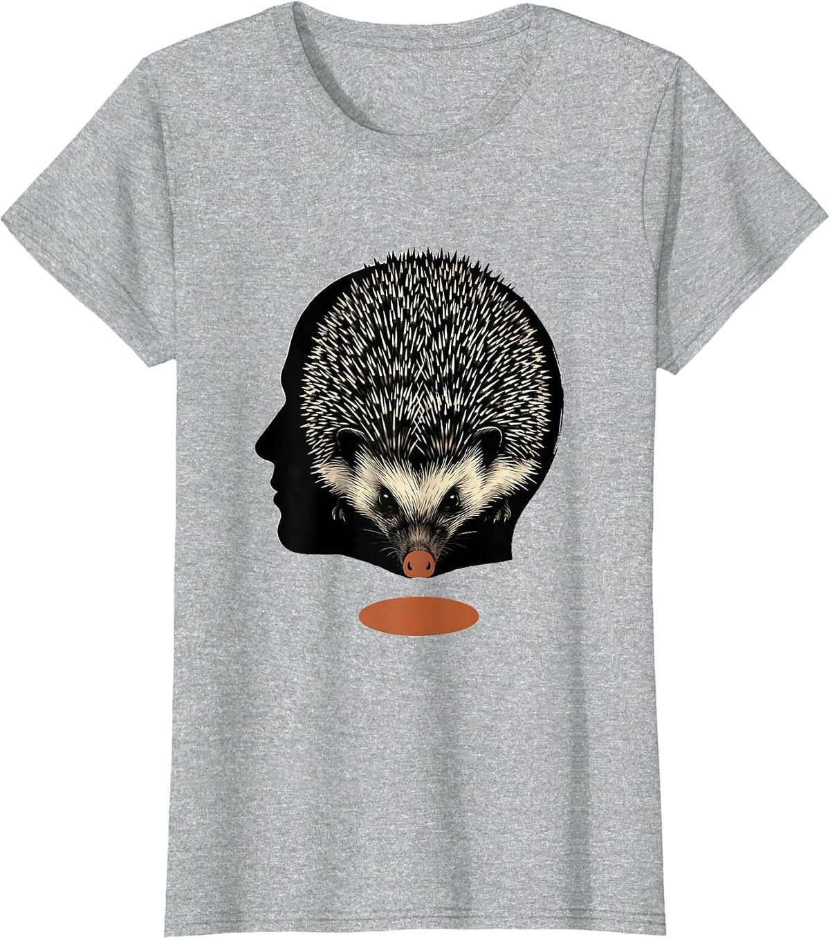 Curled Hedgehog Cute Hedgehog Lover Humor Gift T-Shirt - Heather Grey