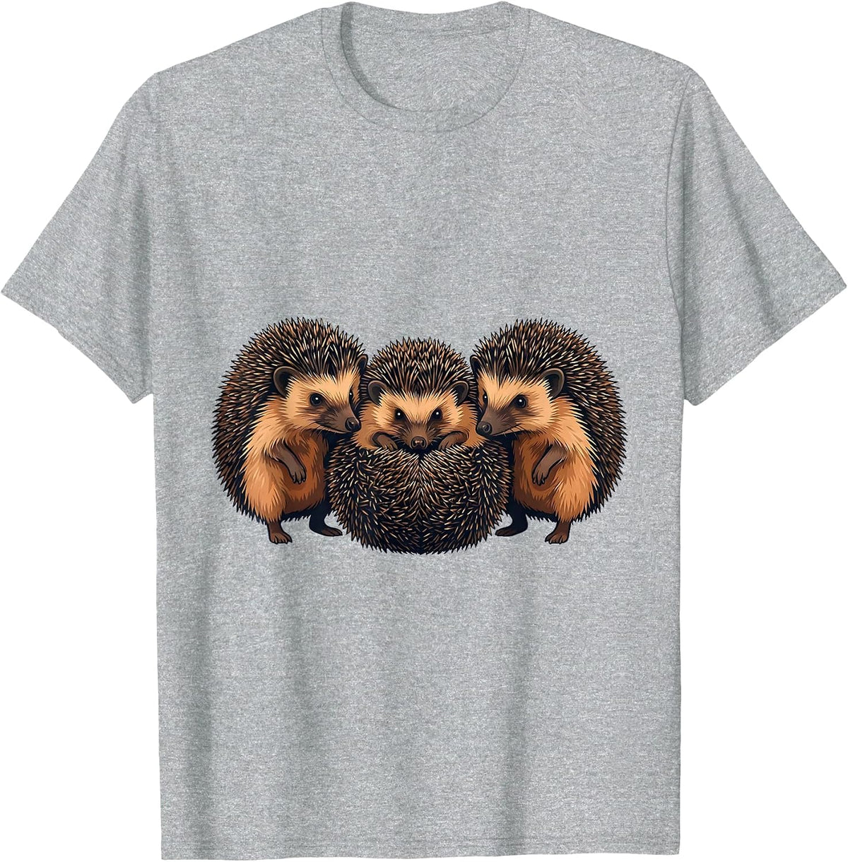 Men's Cute Hedgehogs Friendly Animal Humor Kids Women T-Shirt - Heather Grey