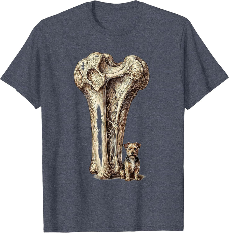 I Found This Humerus Proud Dog Bone Illustration T-Shirt - Heather Blue