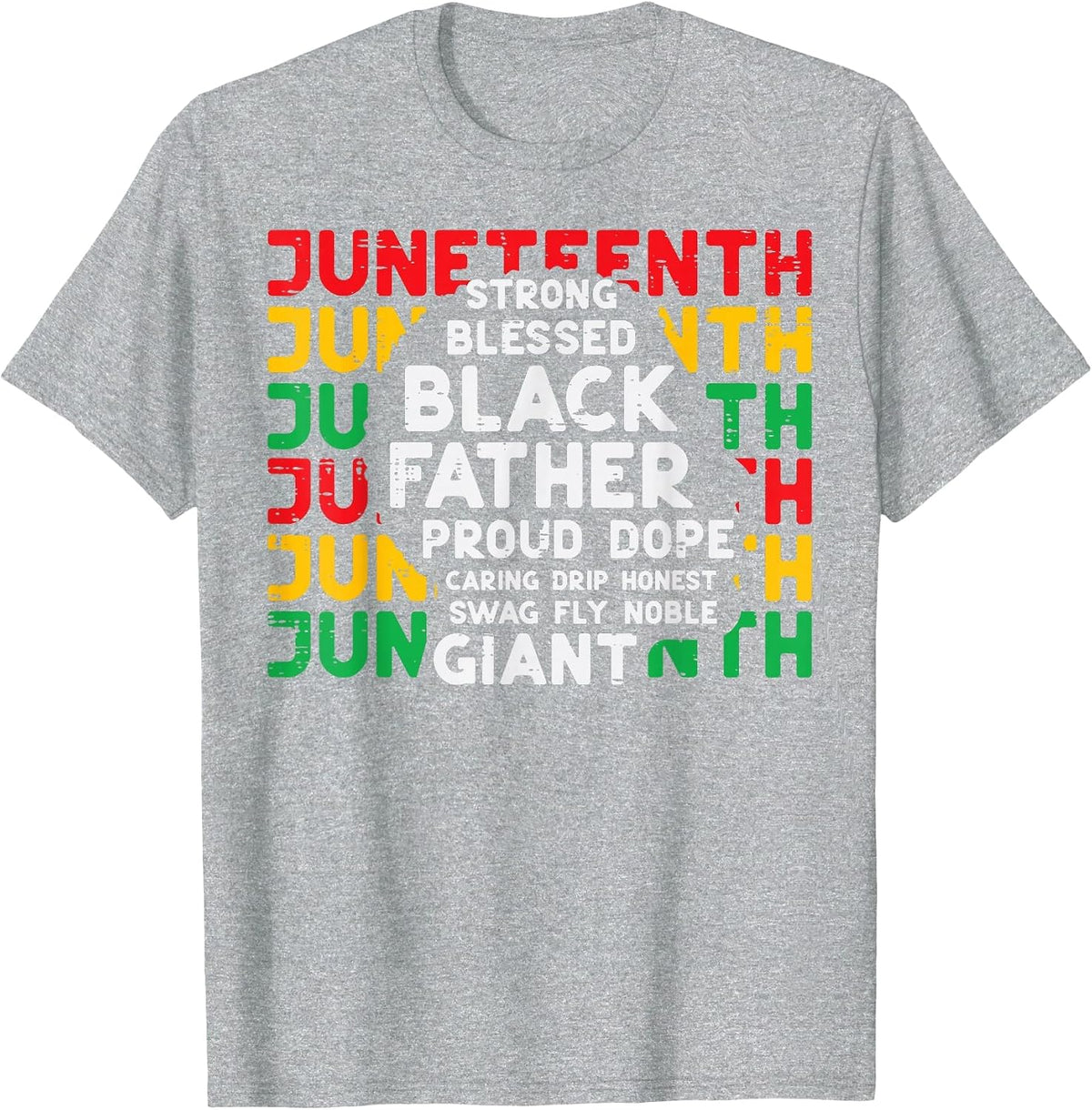 Juneteenth Black Fathers Day Dad Black African June 19th Men T-Shirt - Heather Grey