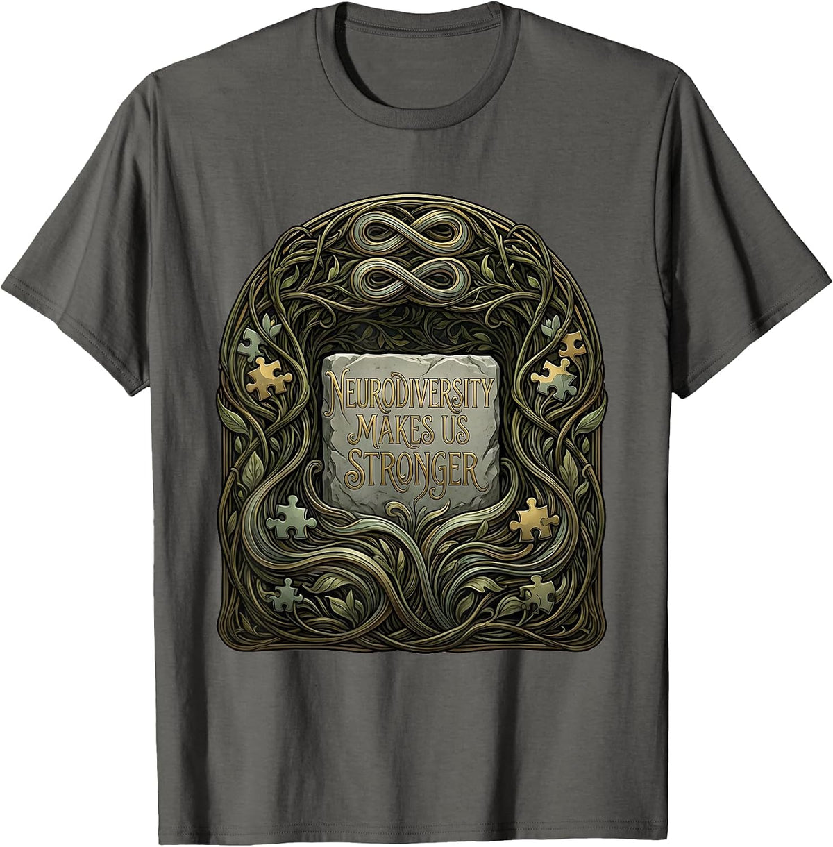 Neurodiversity Makes Us Stronger Autism Awareness T-Shirt - Asphalt Grey