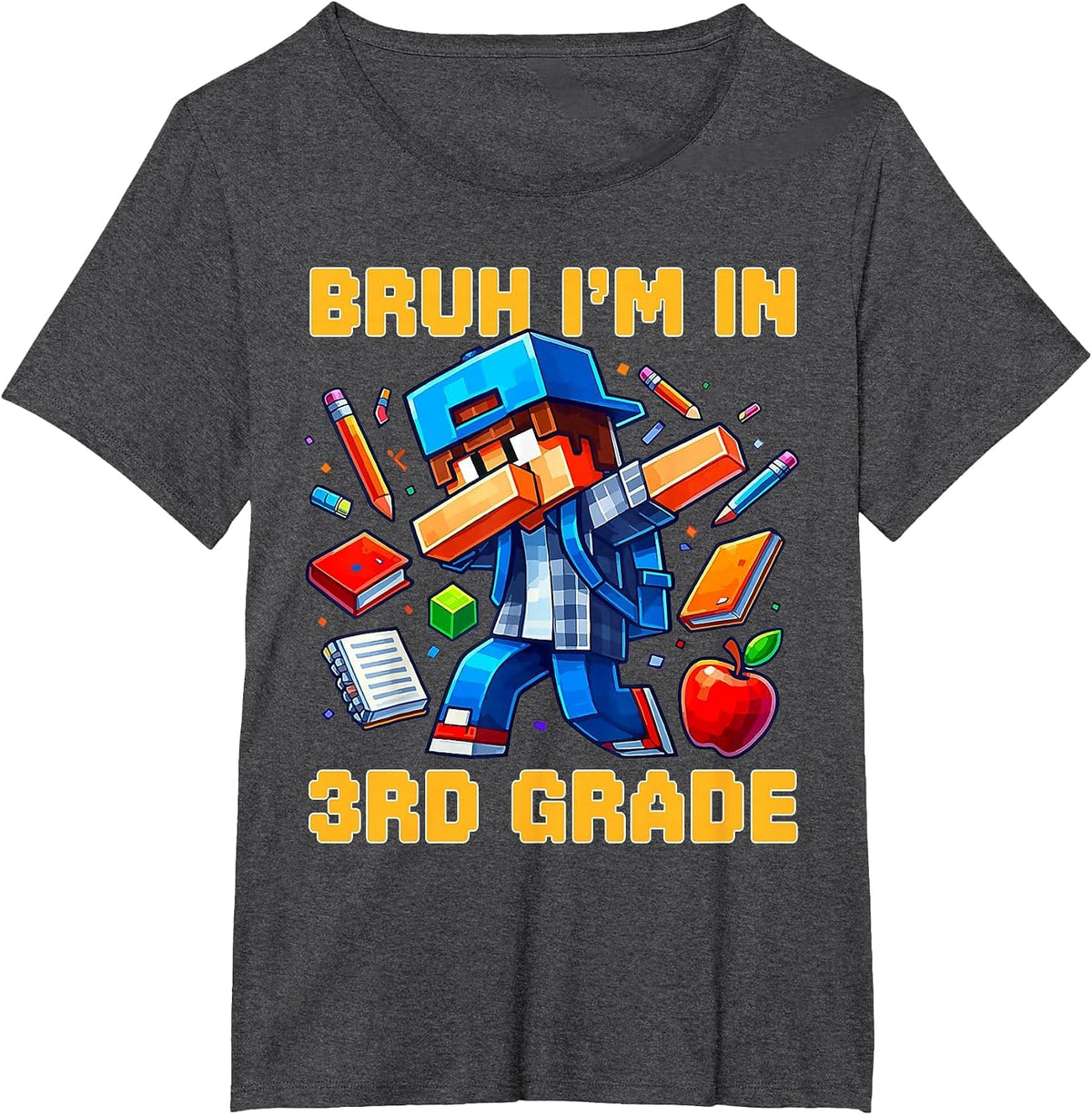 Brother, I'm in 3rd Grade and Start Boys, Kids, Gamer, Back to School T-Shirt - Dark Heather Grey