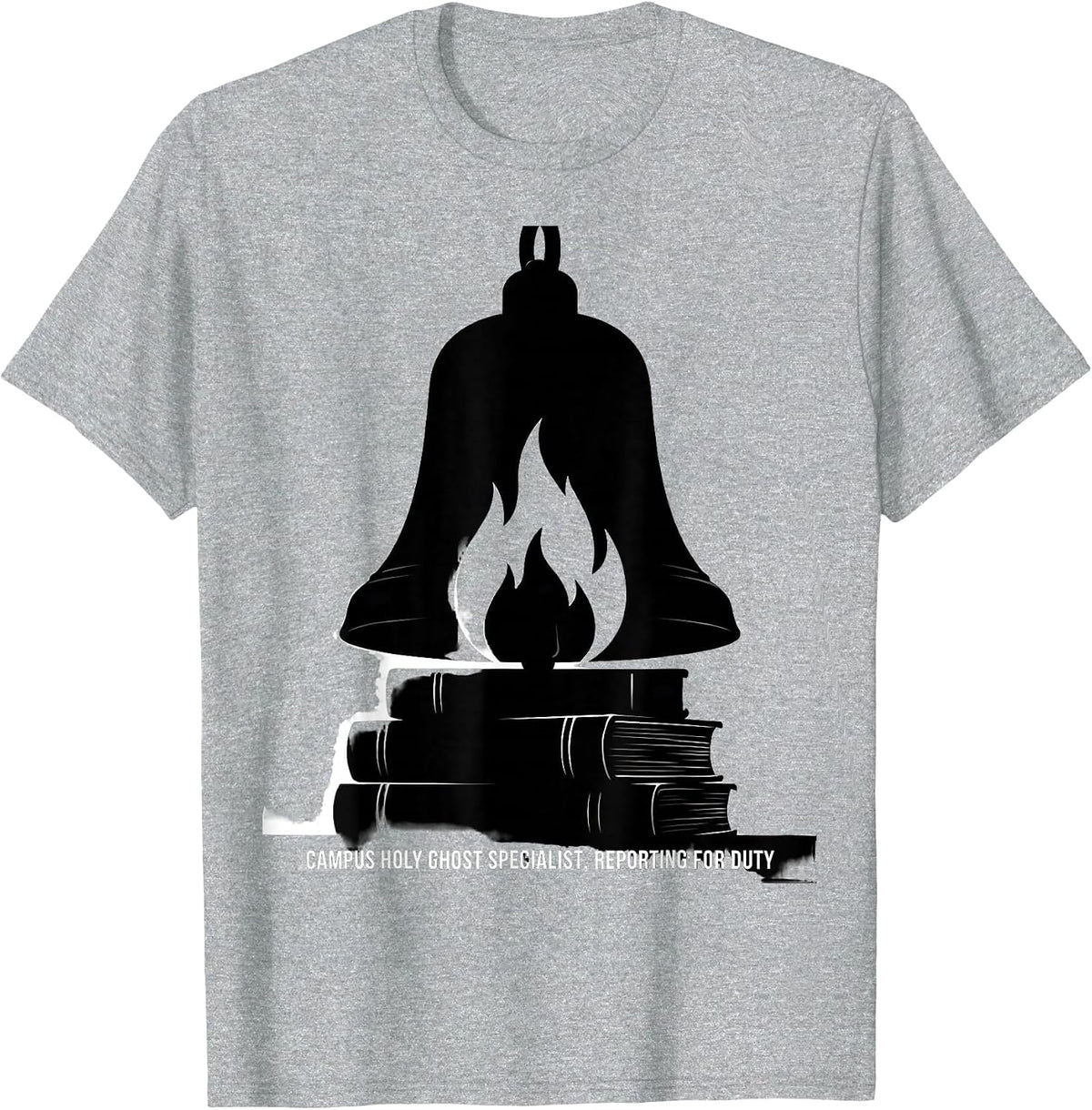 Men's Campus Holy Ghost Specialist, Reporting For Duty Spooky T-Shirt - Heather Grey
