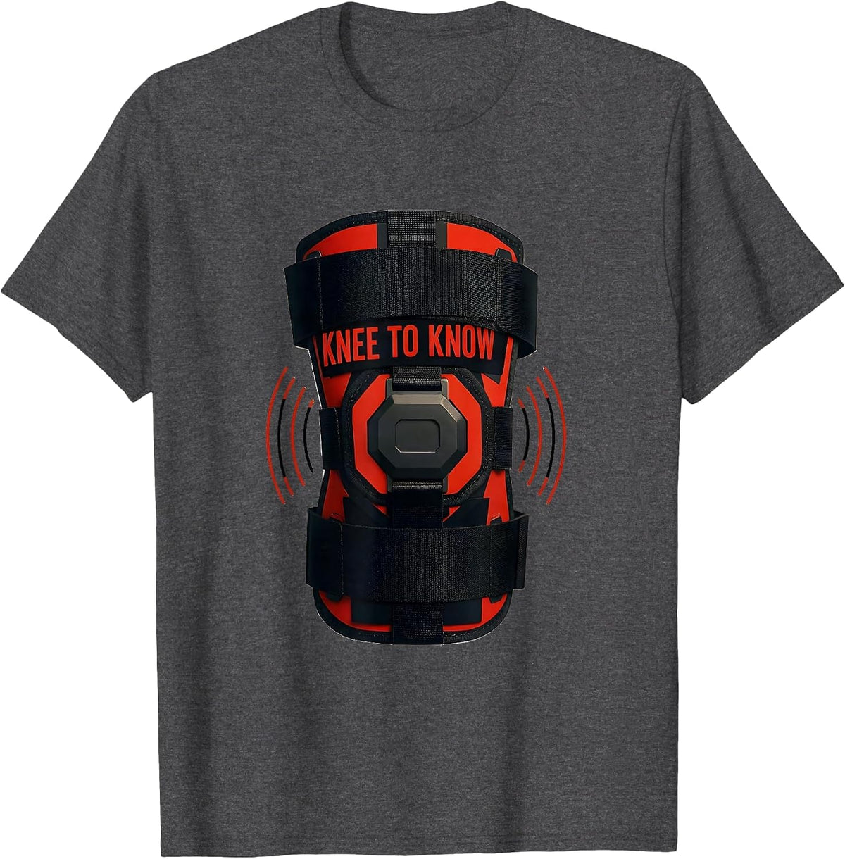Knee To Know Geometric Physical Therapist OT Gift Humor T-Shirt - Dark Heather Grey