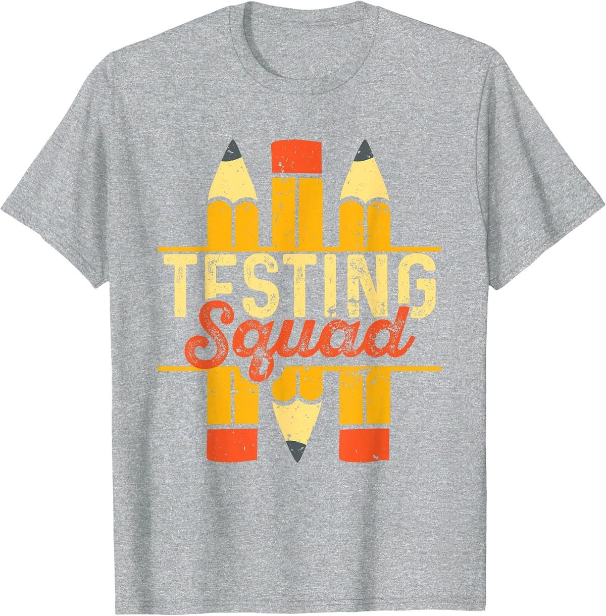 Cute Testing Squad Test Day Teacher Tees T-Shirts for Women Men Elementary School - Heather Grey