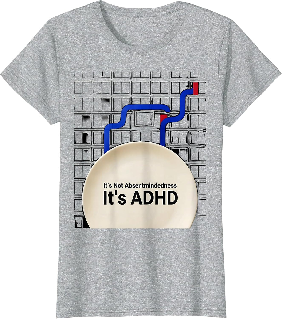 It's Not Absentmindedness It's ADHD Funny Neurodiversity T-Shirt - Heather Grey