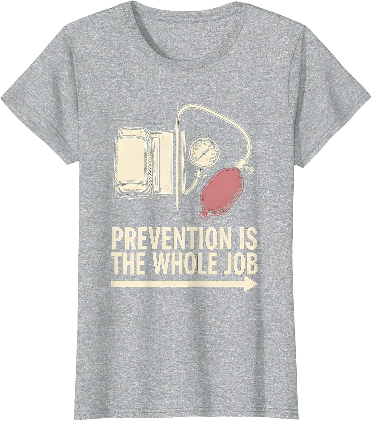 Prevention Is The Whole Job Vintage Wellness Squad Health T-Shirt - Heather Grey