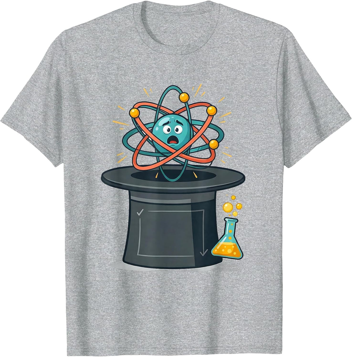 Men's Magician Atom Chemist Science Nerd Humor T-Shirt - Heather Grey