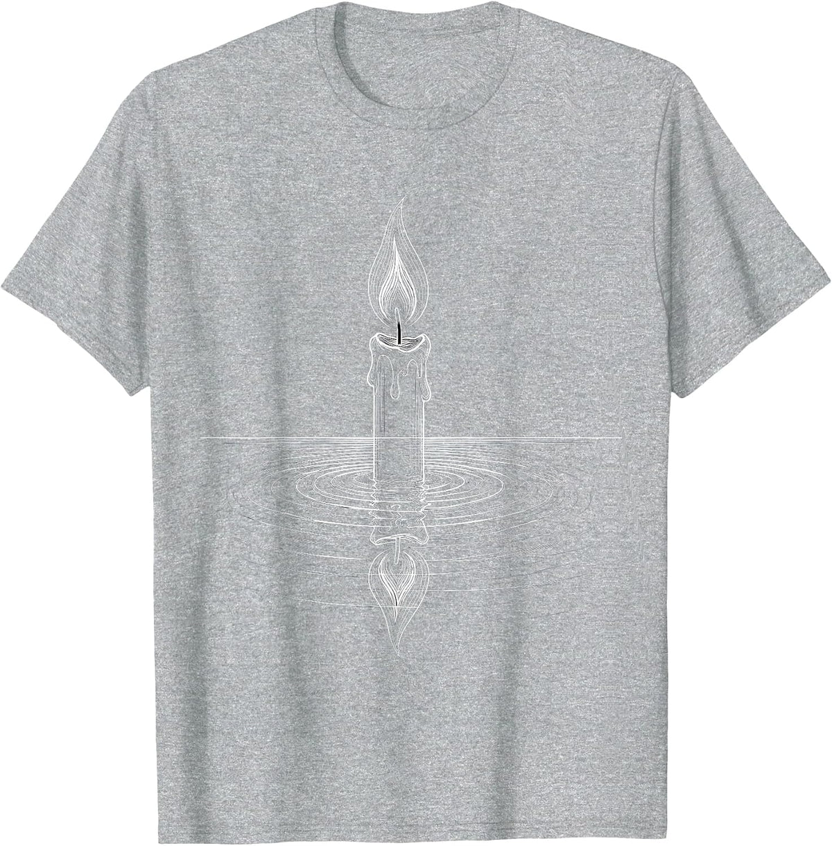 Men's Mental Health Matters Candle Flame Reflection Art T-Shirt - Heather Grey