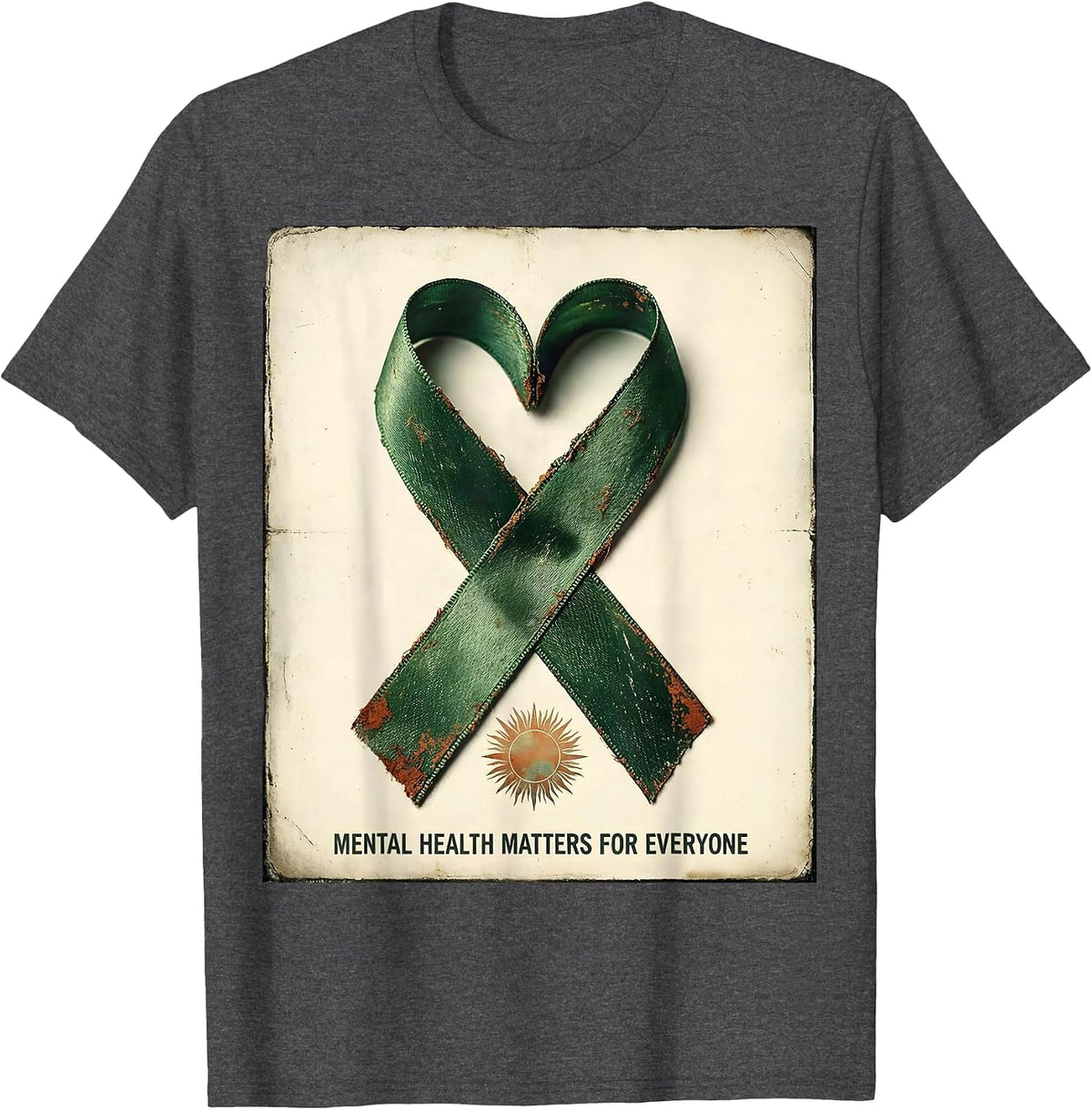 Mental Health Matters For Everyone Vintage Awareness Support T-Shirt - Dark Heather Grey