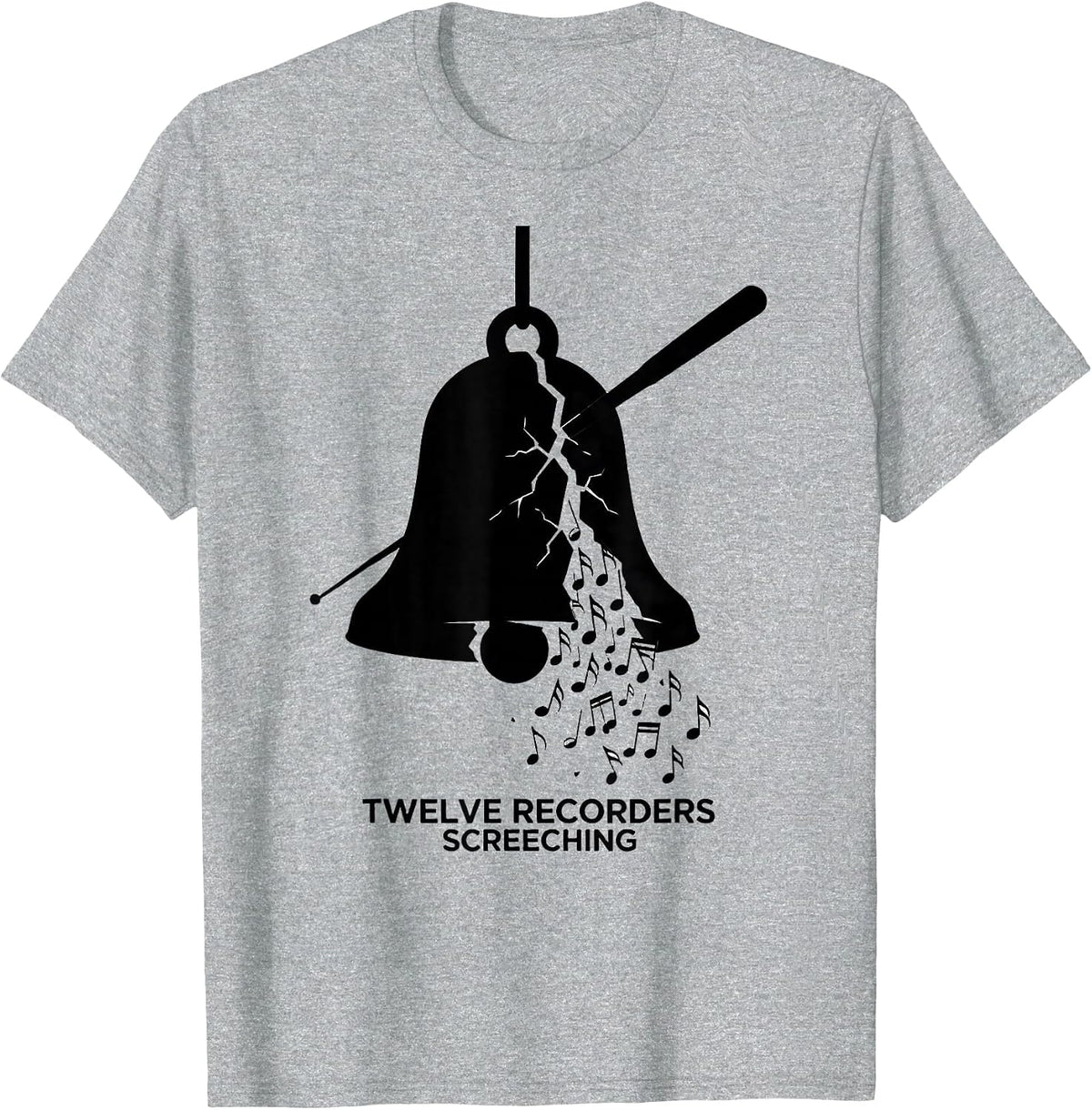 Men's On The First Day Music Teacher Christmas Twelve Recorders T-Shirt - Heather Grey