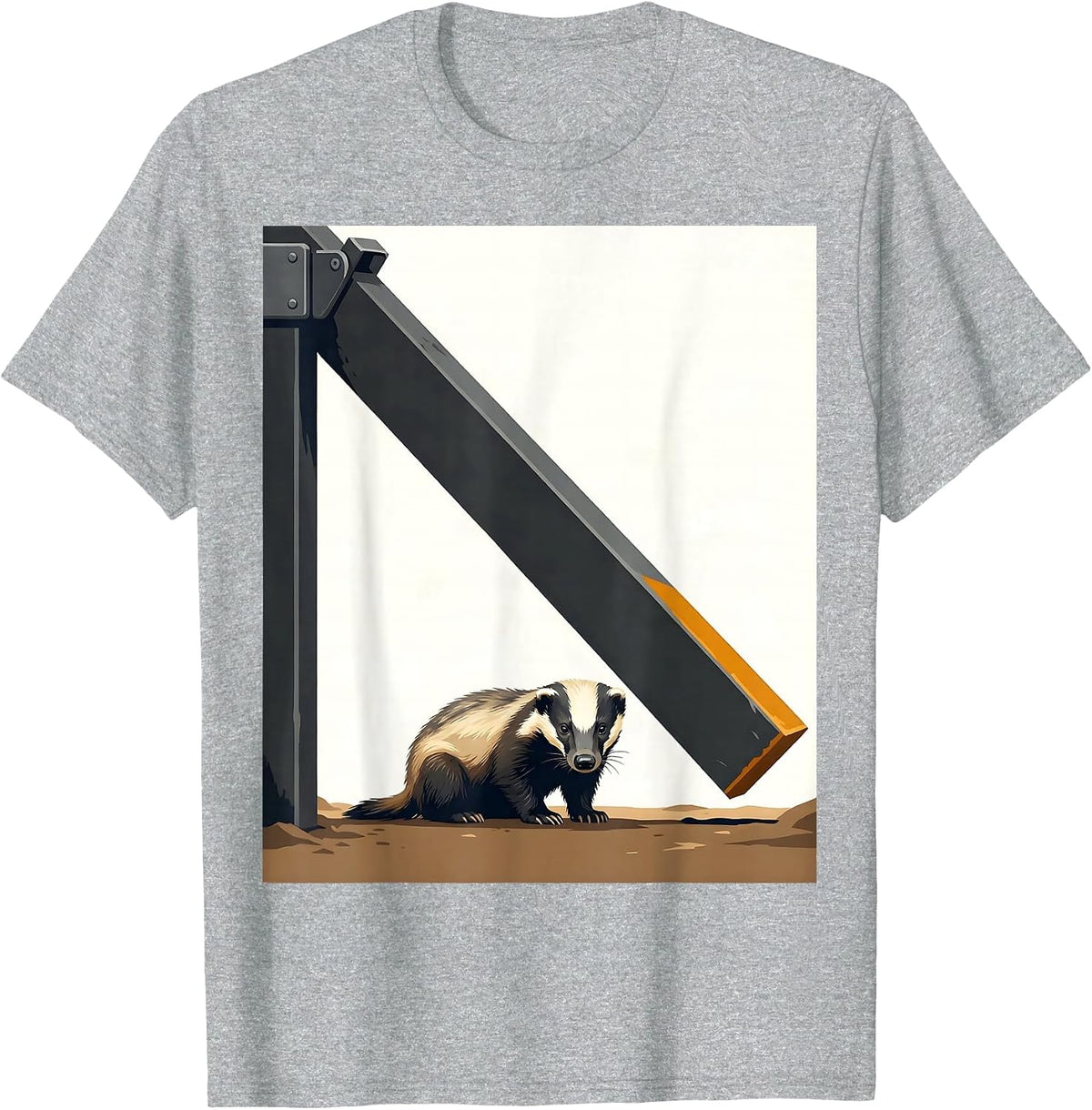 Men's Honey Badger Gate Arm Funny Animal Lover Gift T-Shirt - Heather Grey