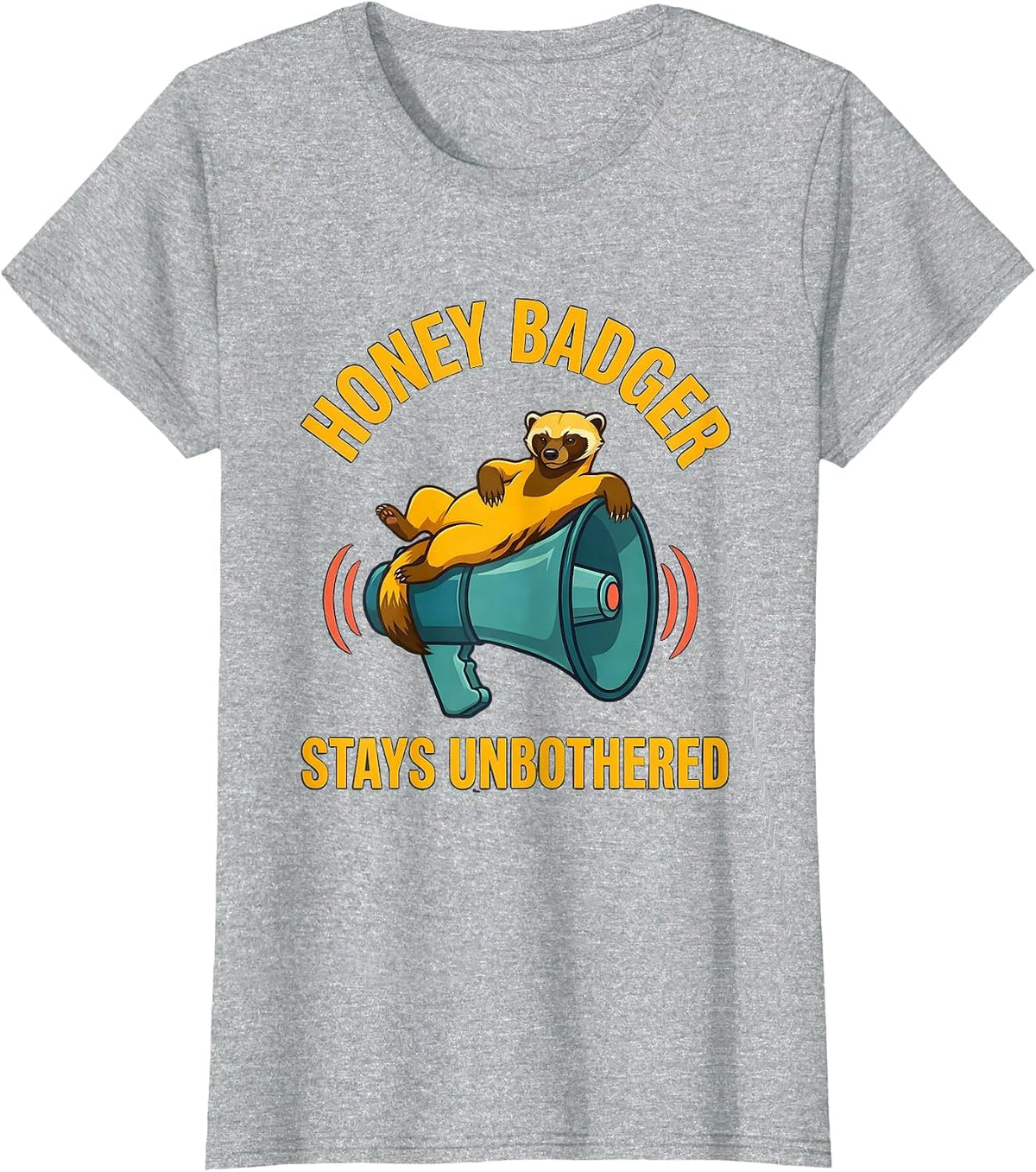 Honey Badger Stays Unbothered Funny Animal Humor T-Shirt - Heather Grey