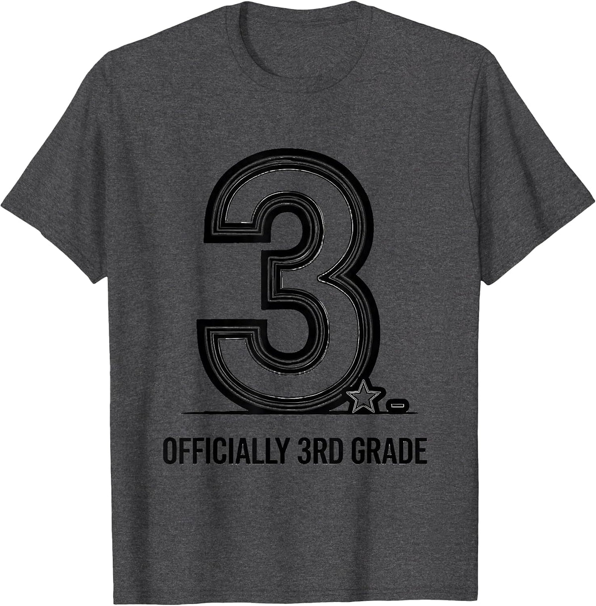 Officially 3rd Grade Retro Back To School Teacher Student T-Shirt - Dark Heather Grey