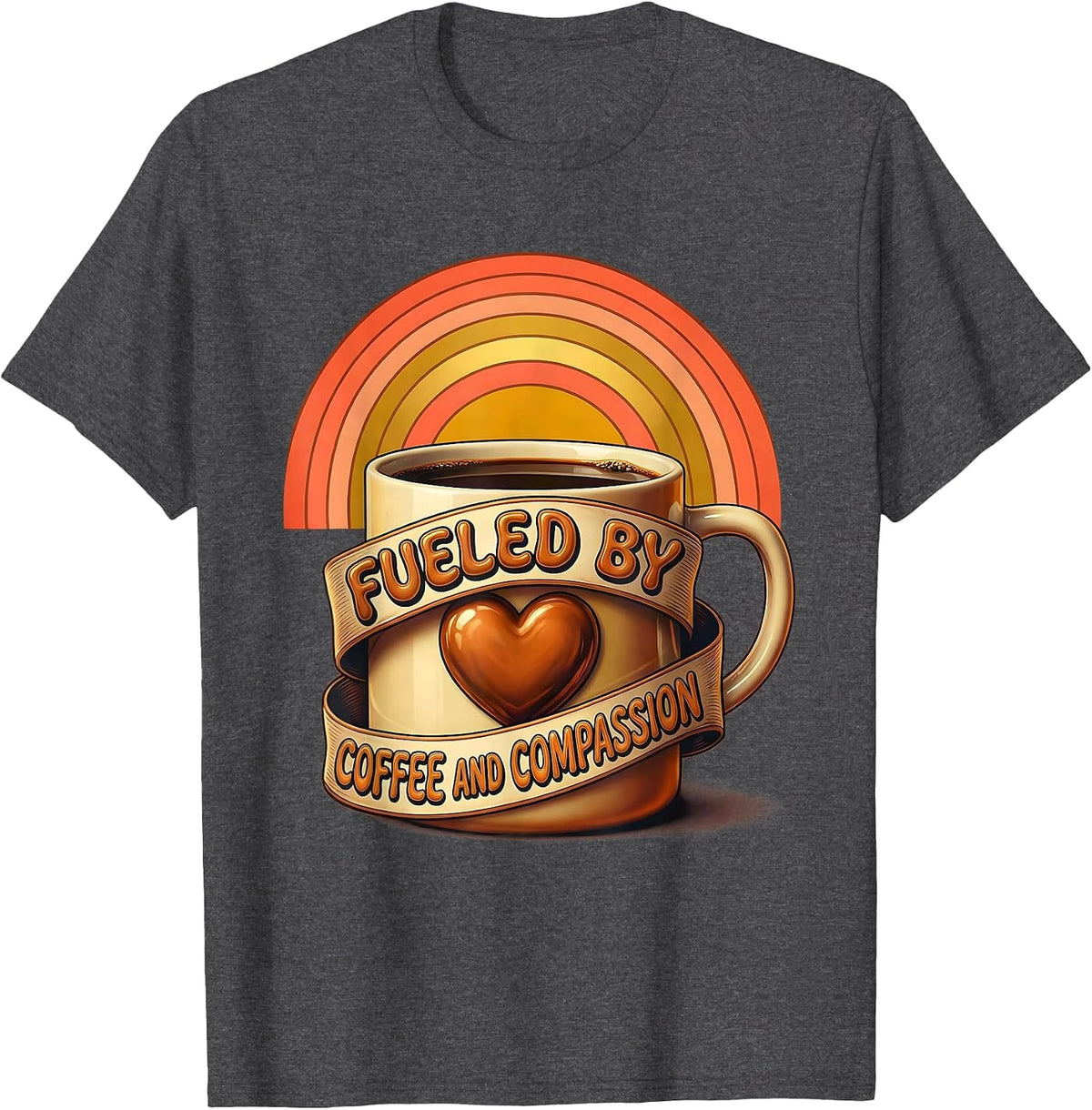 Fueled by Coffee and Compassion Special Education T-Shirt - Dark Heather Grey