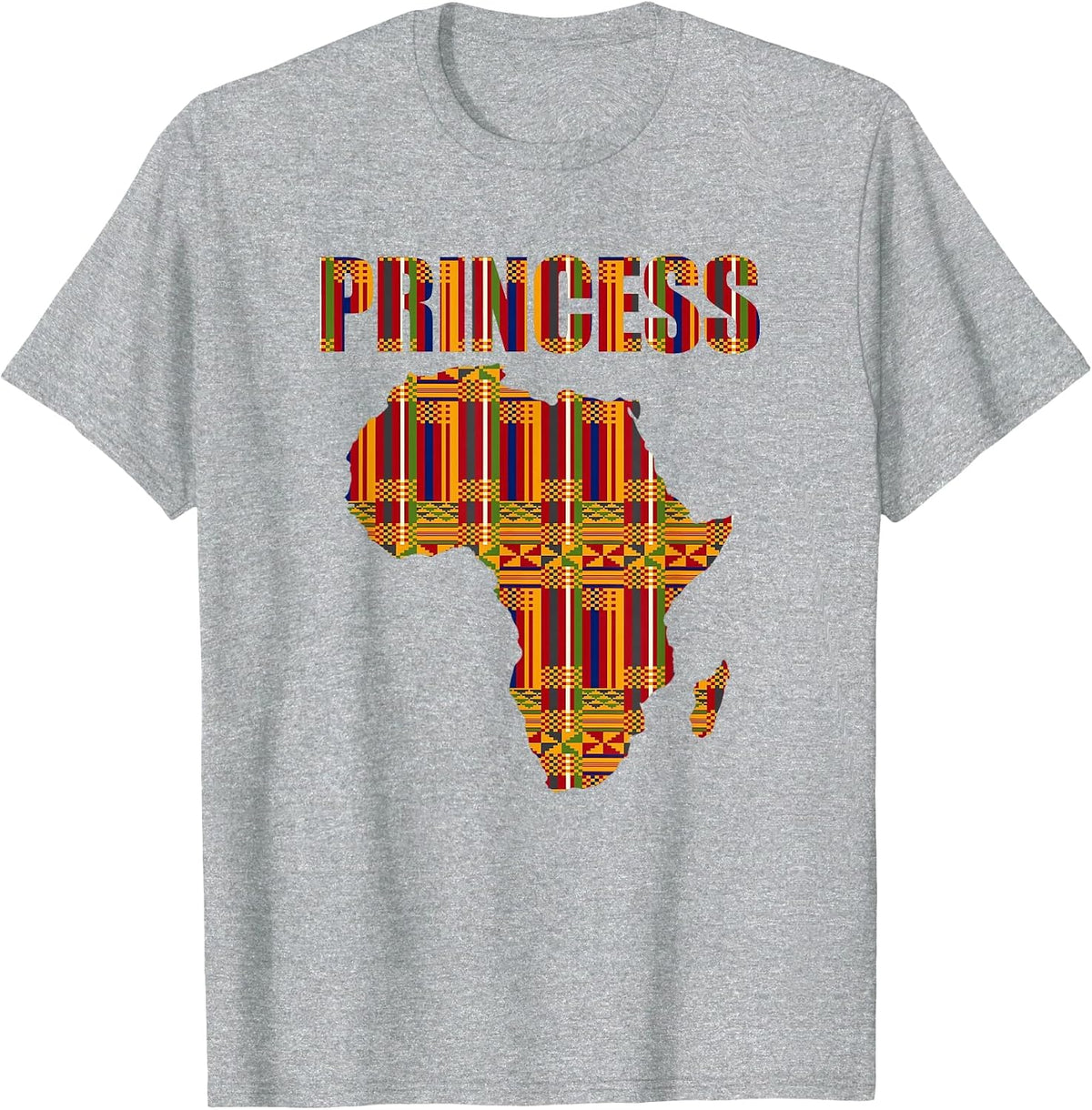 Africa Princess Kente Pattern Juneteenth Africa Princess T-Shirt - Heather Grey