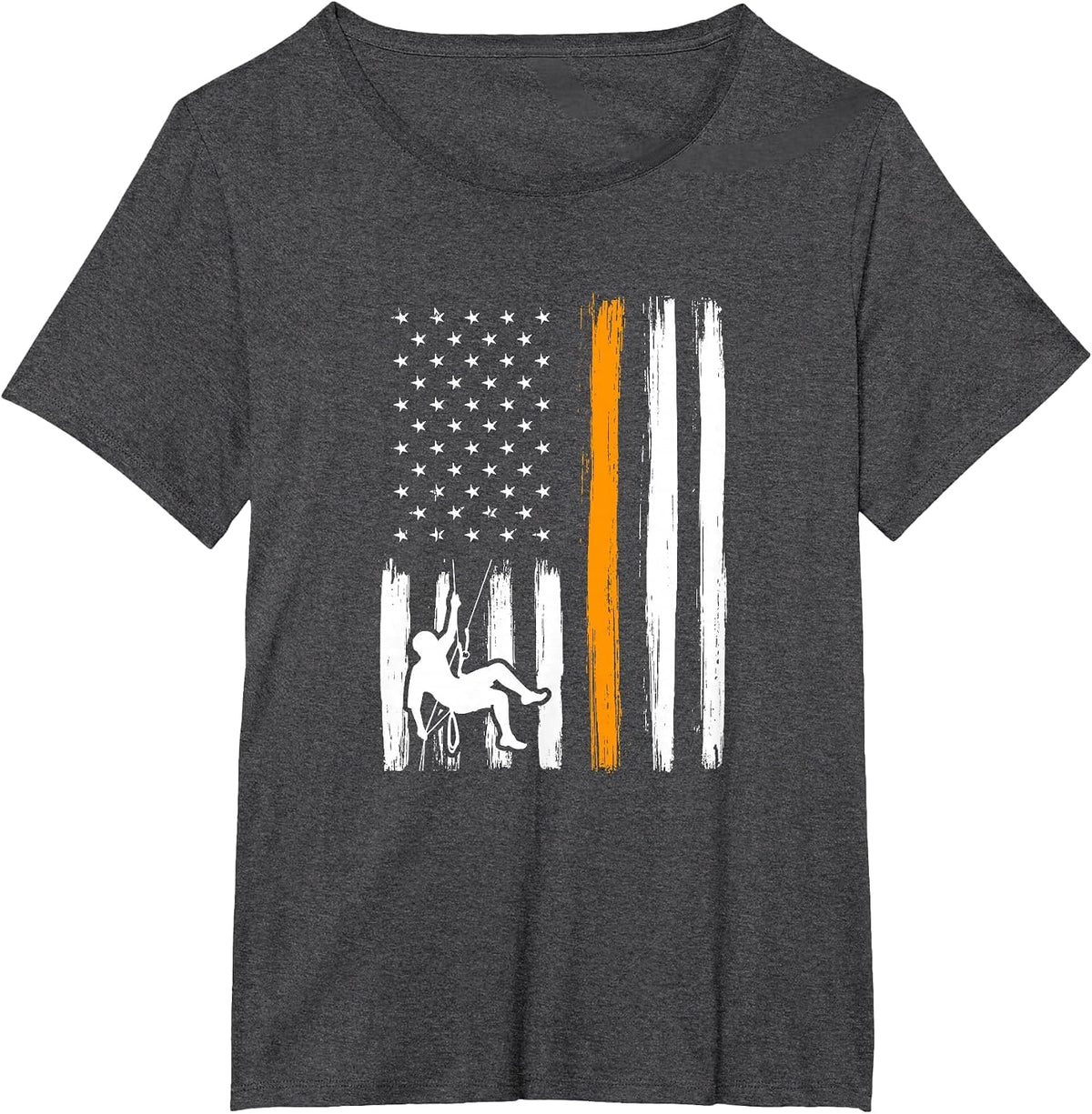 Thin Orange Line Mountain Rescue Search and Rescue Climber T-Shirt - Dark Heather Grey