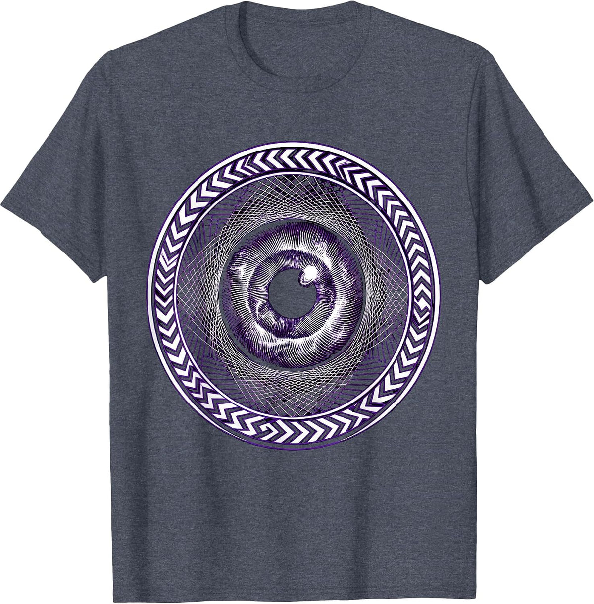 Neurodiversity Kaleidoscope Galaxy Eye Design T-Shirt - Heather Blue