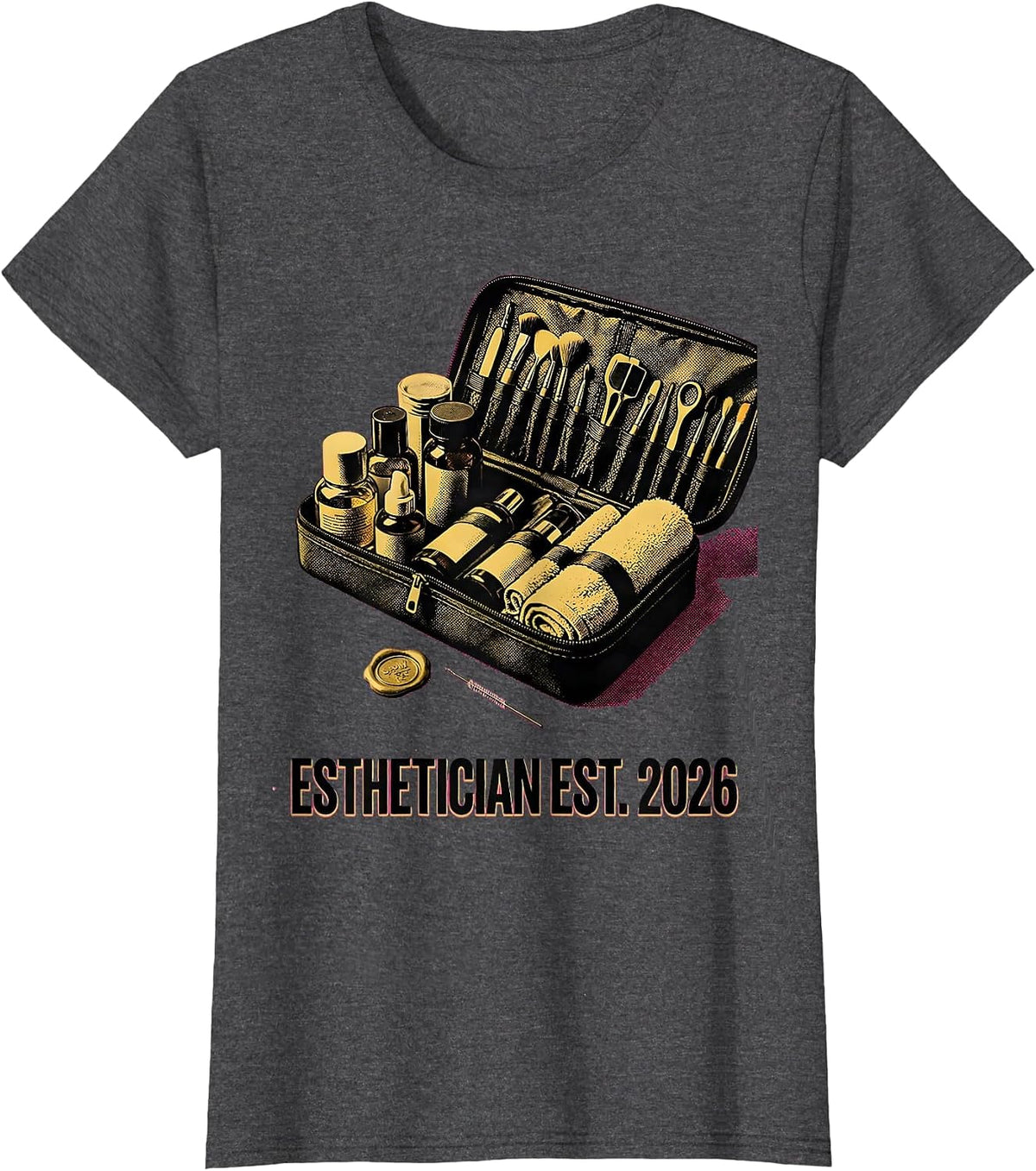 Women's Esthetician Est. 2026 Playful Professional Pride Skincare T-Shirt - Dark Heather Grey