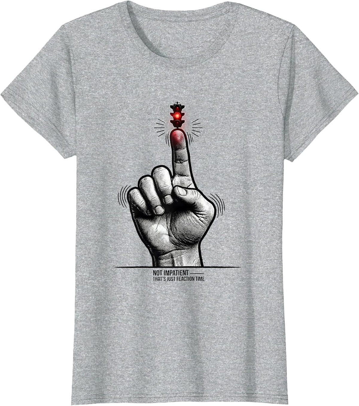 Not Impatient — That's Just Reaction Time Funny Racing T-Shirt - Heather Grey