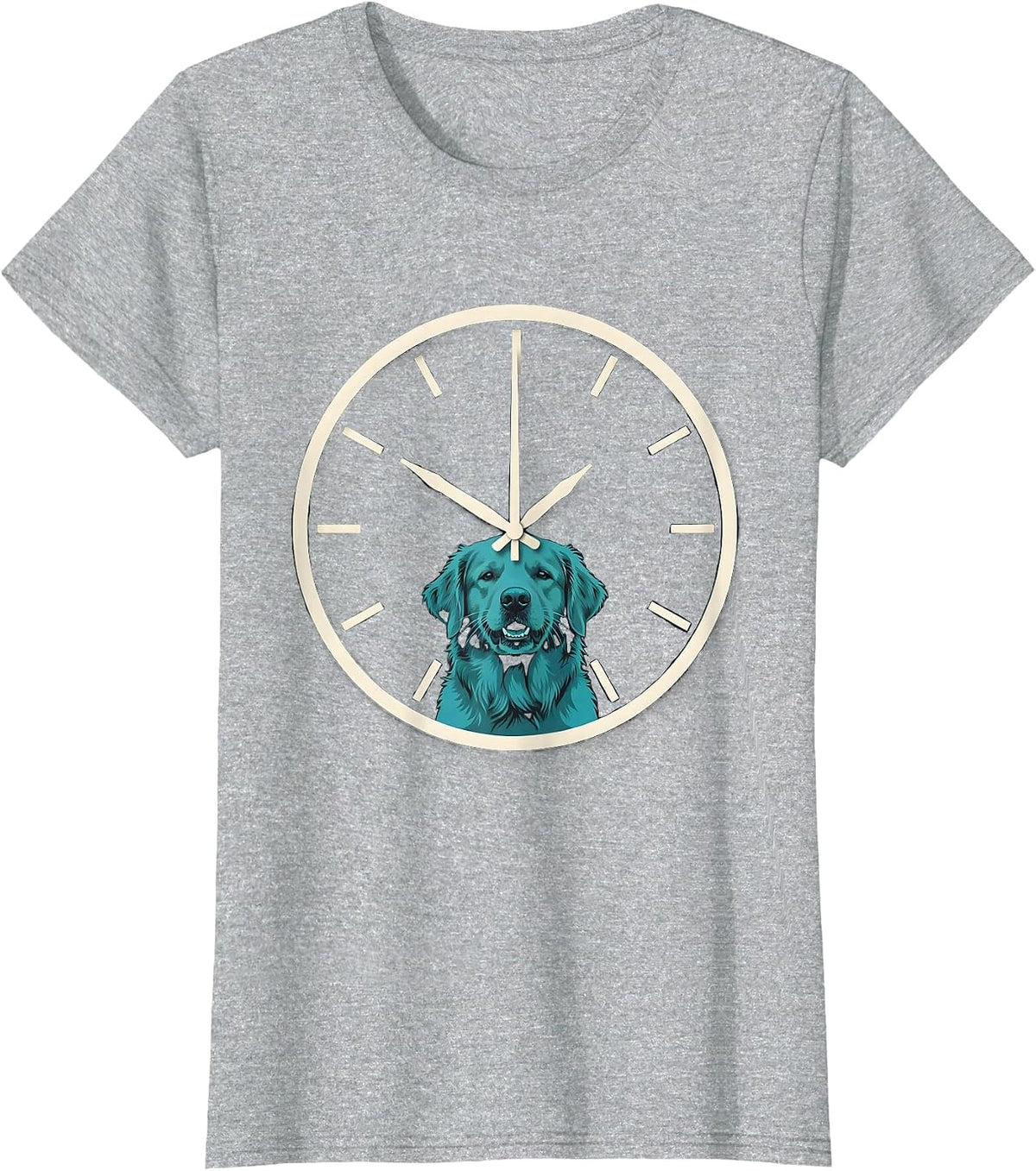 Retriever With Teal Duck Minimalist Wildlife Hunter Humor T-Shirt - Heather Grey