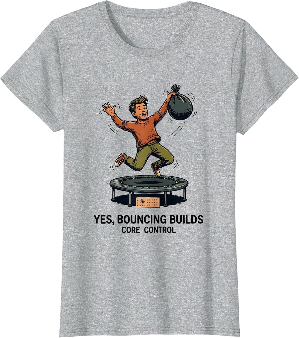 Yes, Bouncing Builds Core Control Retro Occupational Therapy T-Shirt - Heather Grey