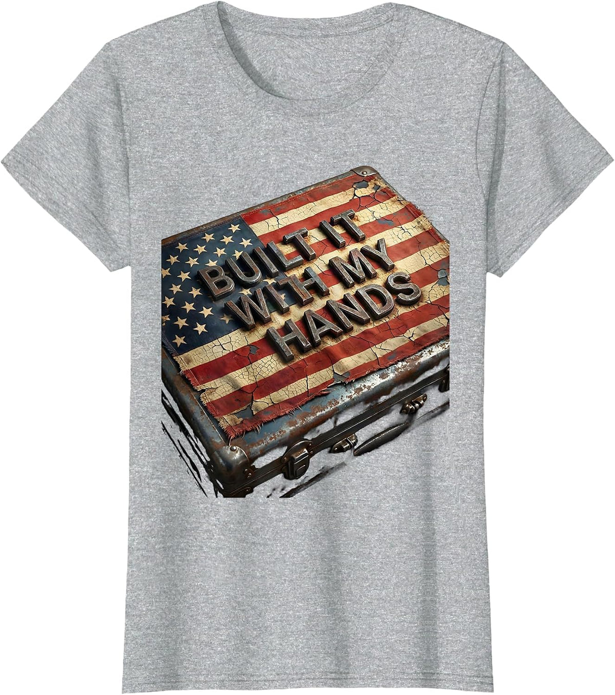 Built It With My Hands Mechanic Pride Design T-Shirt - Heather Grey