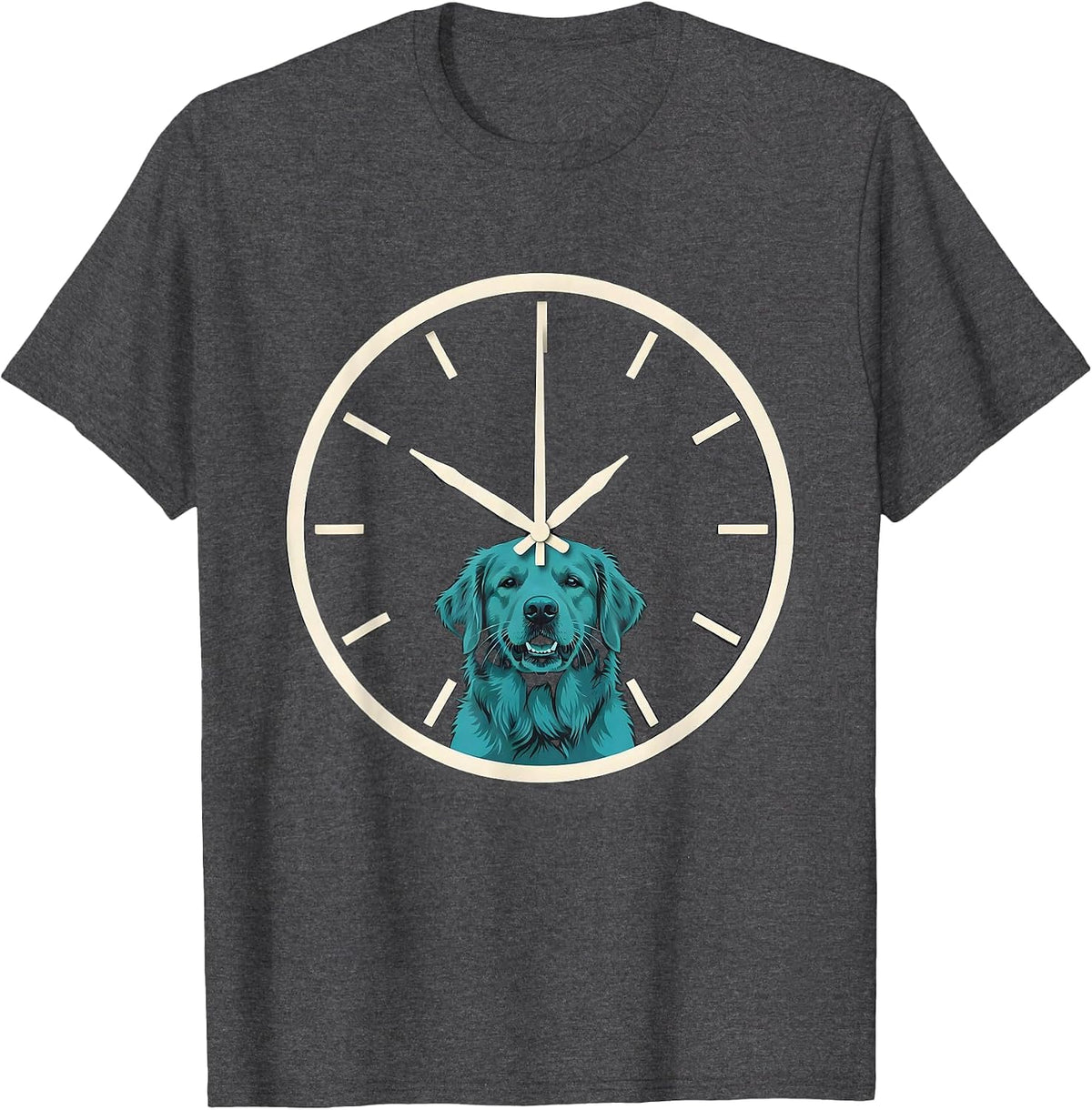 Retriever With Teal Duck Minimalist Wildlife Hunter Humor T-Shirt - Dark Heather Grey
