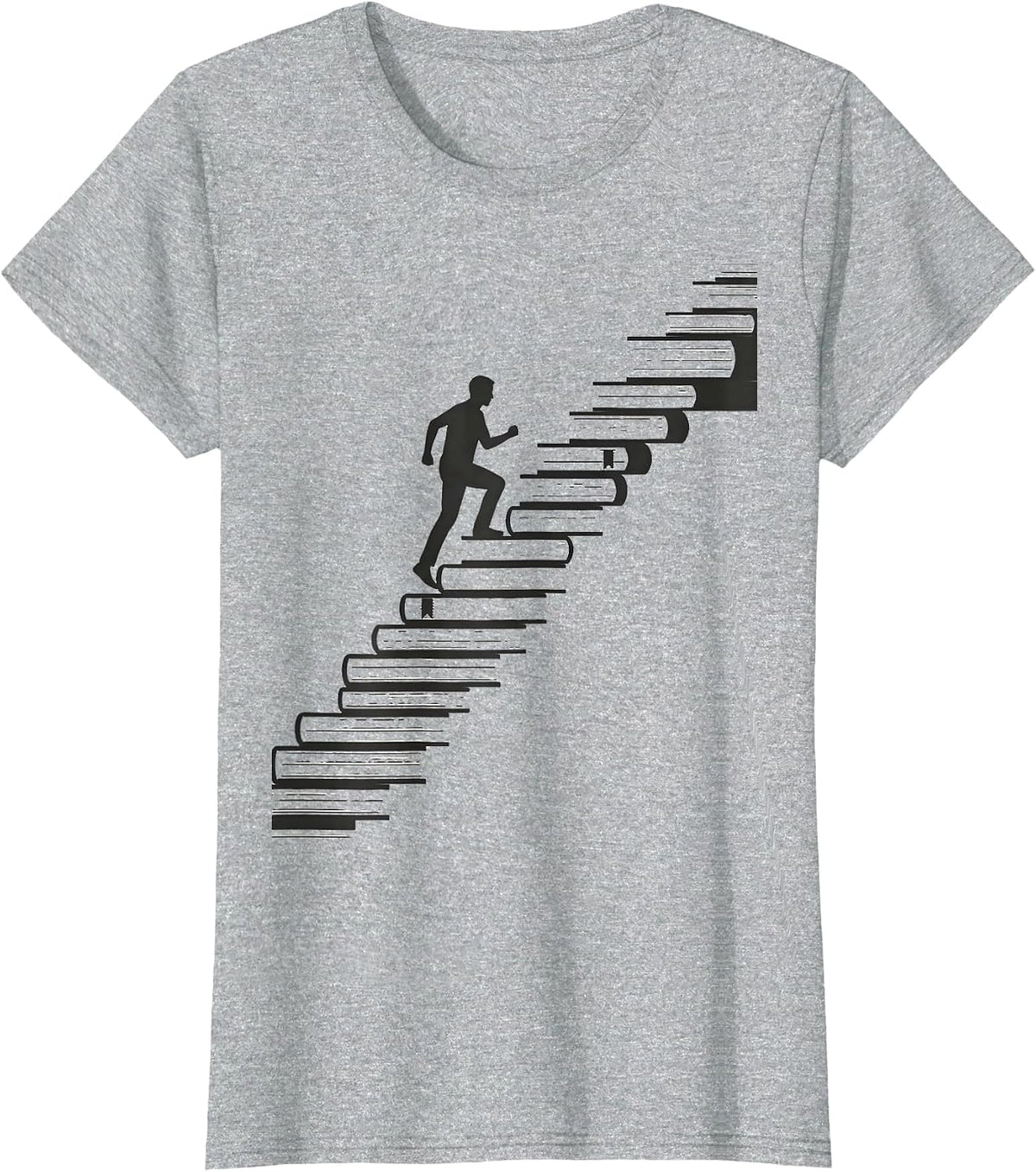 Mental Health Matters Book Staircase Climber T-Shirt - Heather Grey