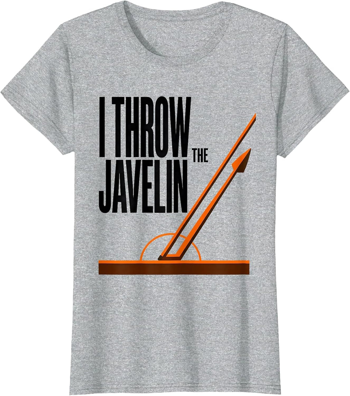 Women's I Throw The Javelin Brutalist Graphic Track and Field T-Shirt - Heather Grey