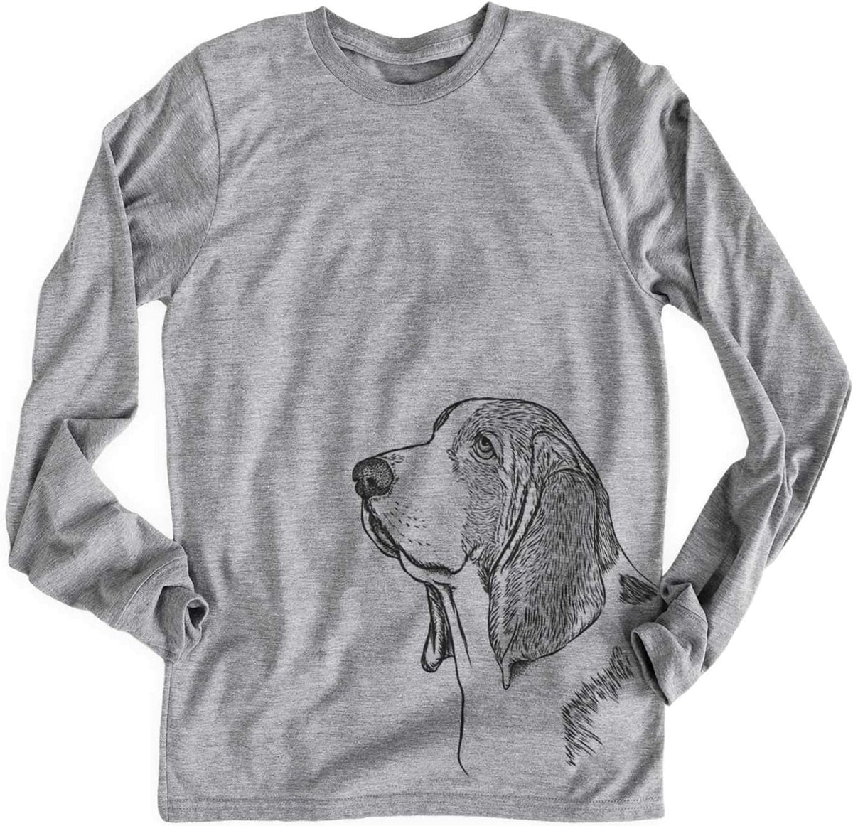 Inkopious Basset Hound Profile Triblend T-Shirt - Unisex Unisex Long Sleeve
