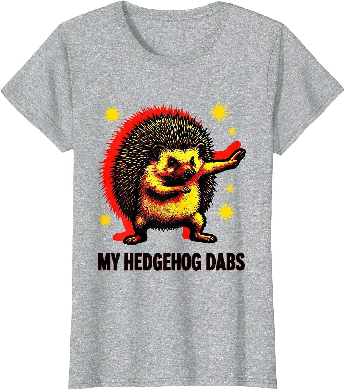 My Hedgehog Dabs Funny Pop Art Animal Novelty Humor Kids T-Shirt - Heather Grey