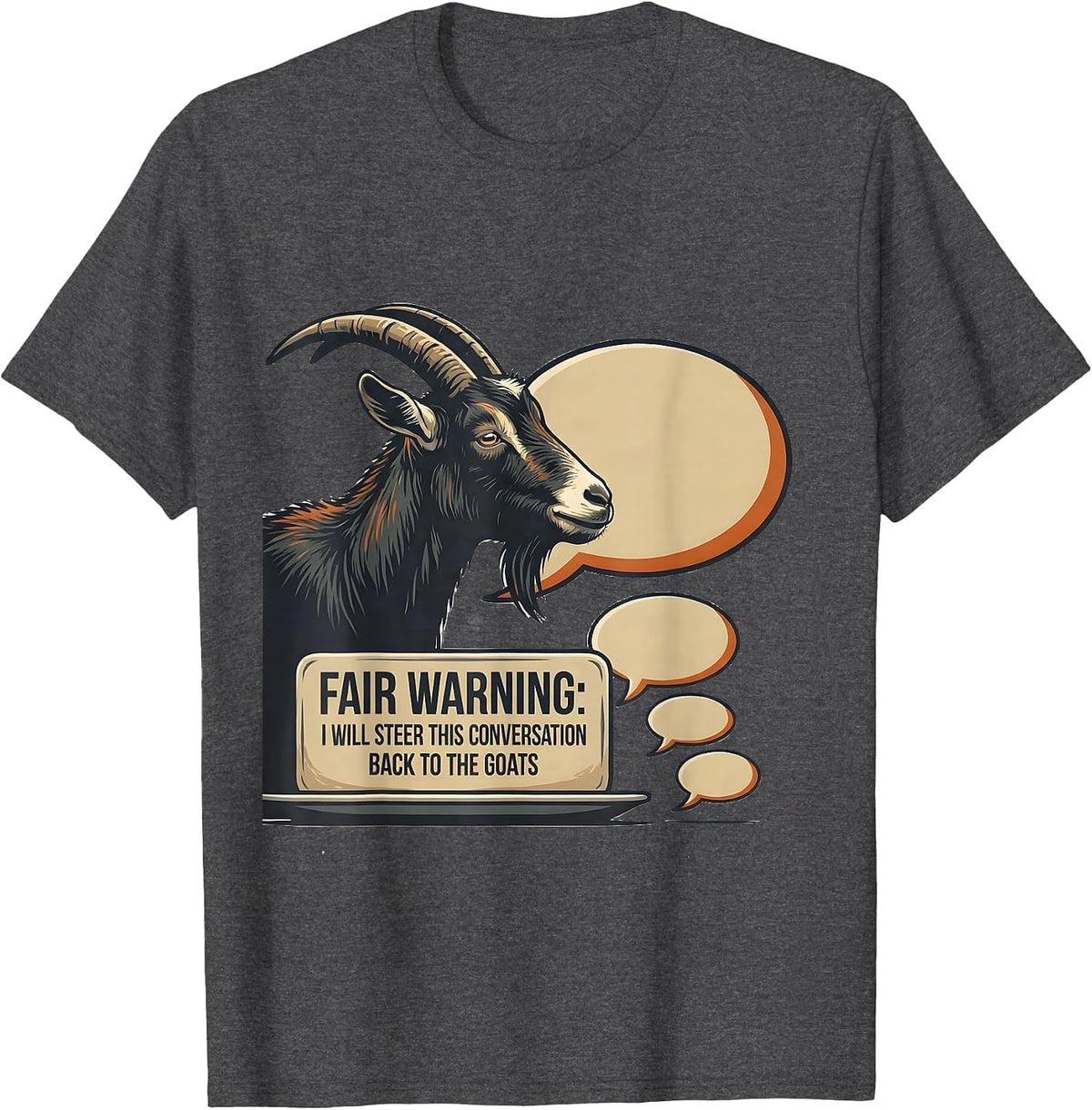 Fair Warning I Will Steer This Conversation Back T-Shirt - Dark Heather Grey