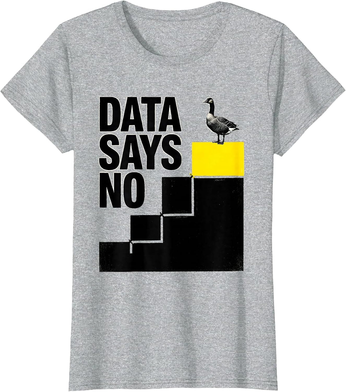 Data Says No Funny Silly Goose Special Education Teacher T-Shirt - Heather Grey