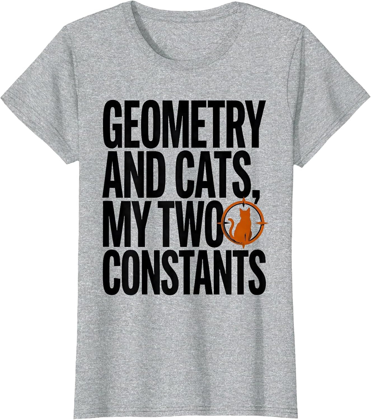 Women's Geometry And Cats My Two Constants Funny Cat Lover Math T-Shirt - Heather Grey