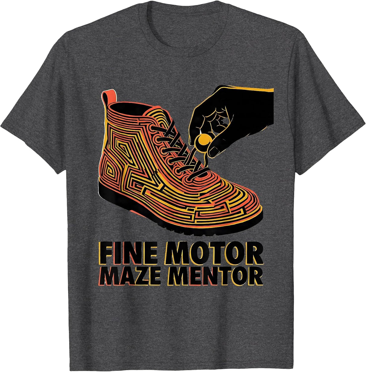 Fine Motor Maze Mentor Occupational Therapy Sensory T-Shirt - Dark Heather Grey