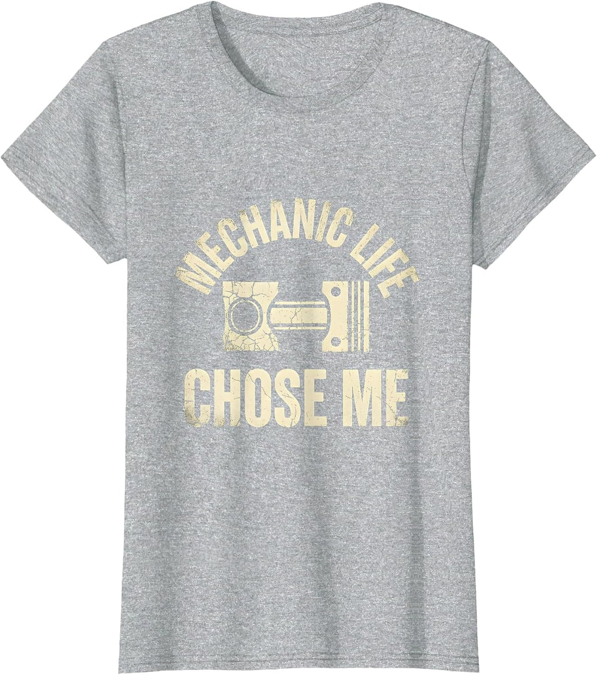 Mechanic Life Chose Me Bold Garage Design T-Shirt - Heather Grey