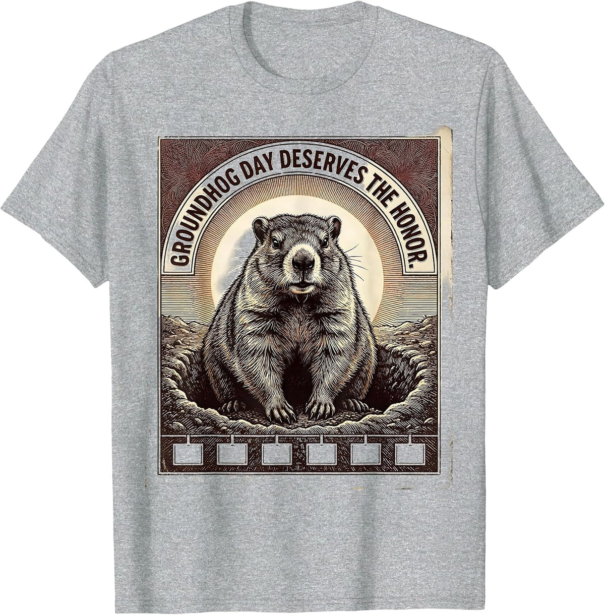 Men's Groundhog Day Deserves The Honor Funny Vintage Holiday Humor T-Shirt - Heather Grey