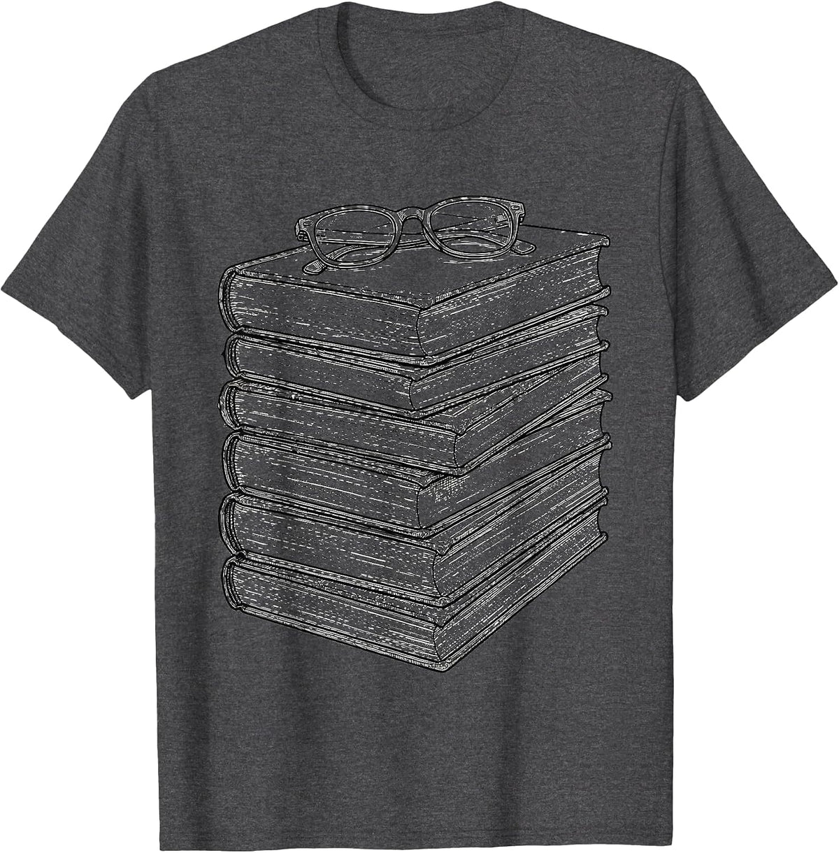 English Teacher Classic Novels Reading Glasses Gift T-Shirt - Dark Heather Grey