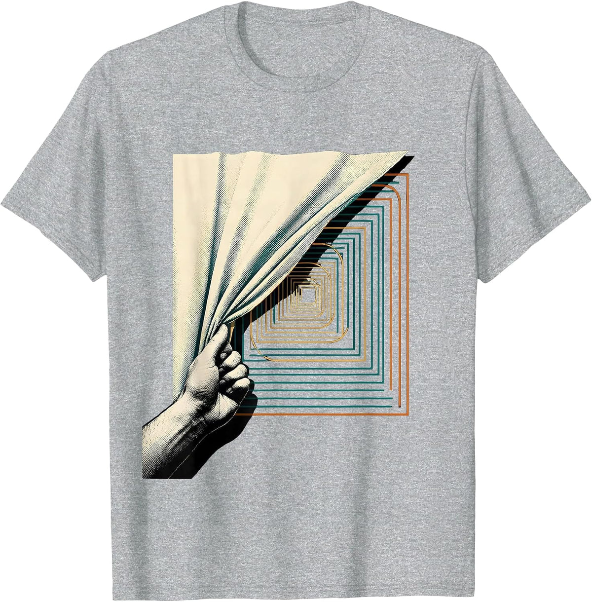 Men's Golden Spiral Geometry Math Enthusiast Sacred Ratio T-Shirt - Heather Grey