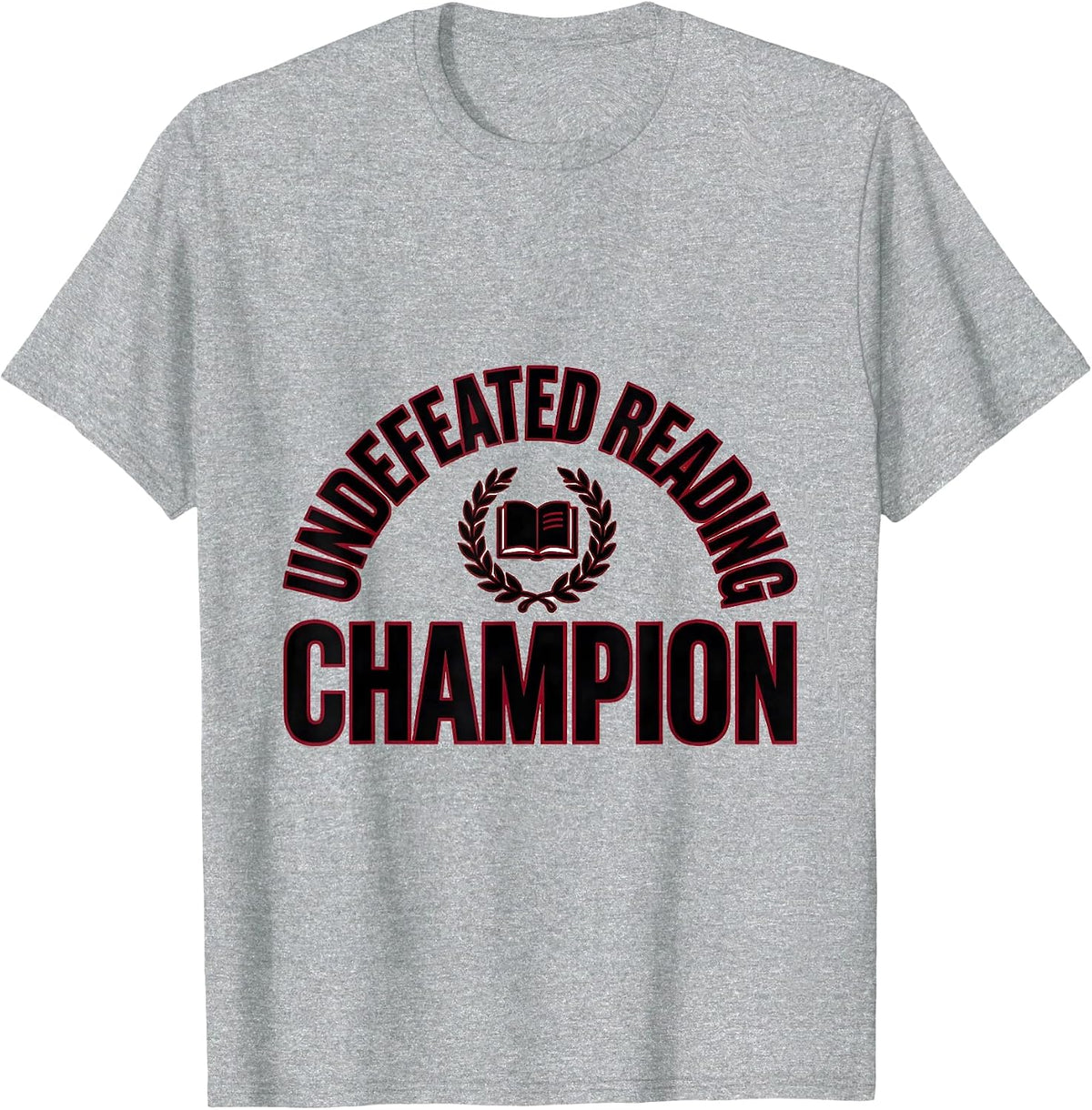 Men's Undefeated Reading Champion Retro Book Lover Literacy Humor T-Shirt - Heather Grey