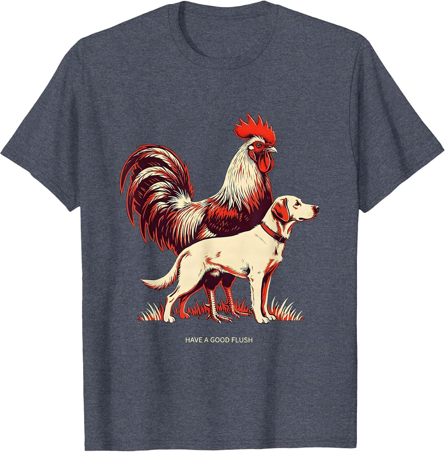 Have A Good Flush Funny Pheasant Hunting Upland Bird Hunter T-Shirt - Heather Blue