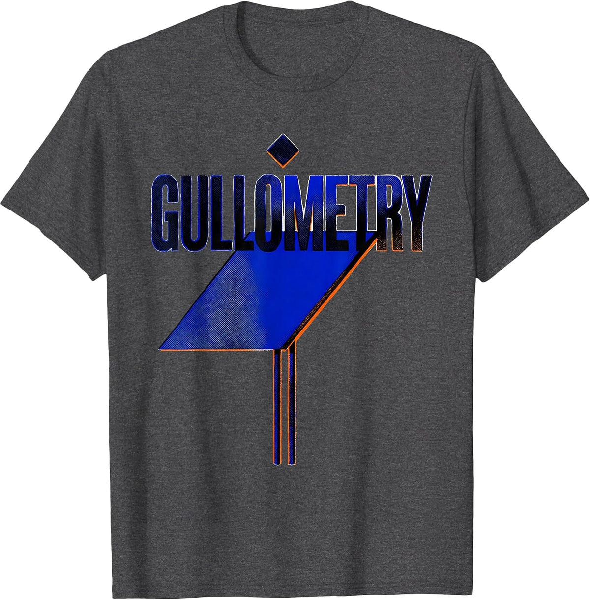 Gullometry Risograph Math Teacher Bird Pun Funny Geometric T-Shirt - Dark Heather Grey