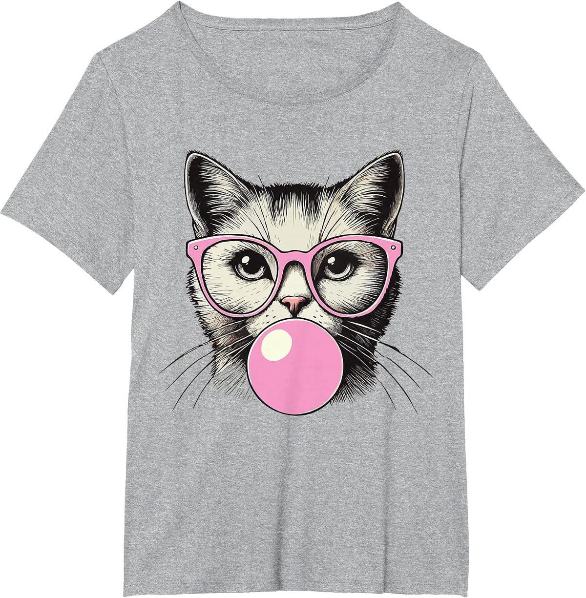 Cute Cat Shirt for Women Funny Cat Lovers T-Shirt - Heather Grey