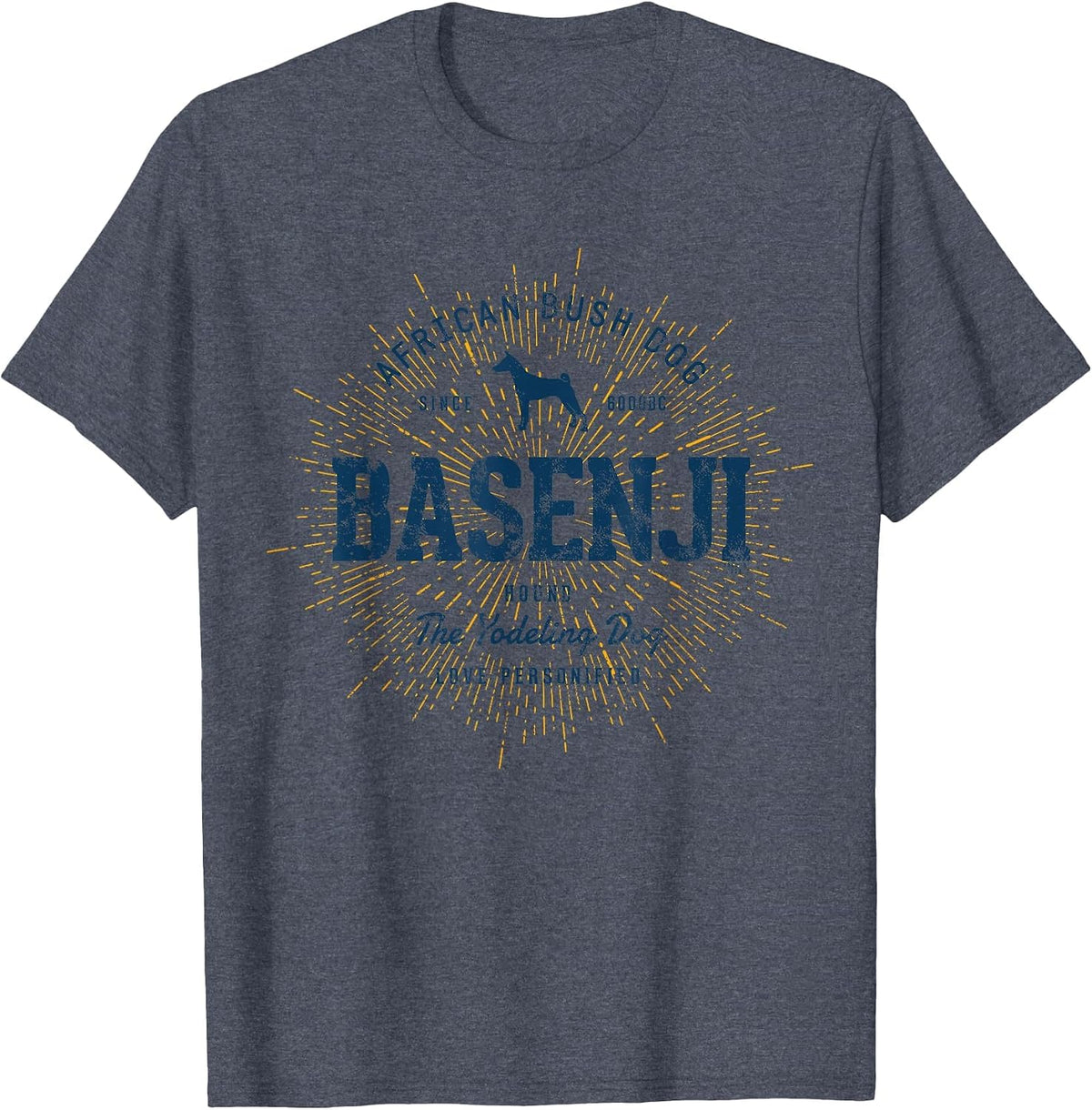 Vintage Basenji Retro T-Shirt - Heather Blue